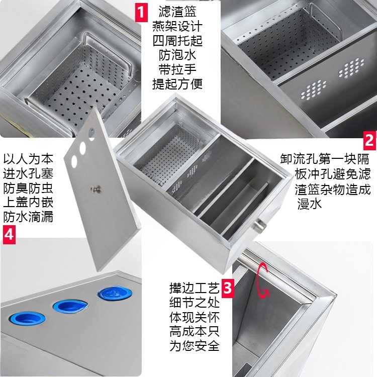 Paslanmaz çelik yağ tutucu yağ - Commercial Kitchen Grease Trap incelemesi ve fiyatı